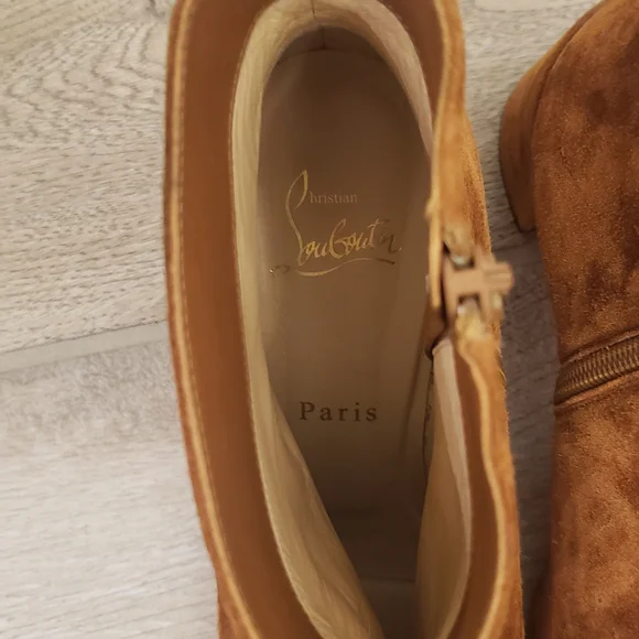 Christian Louboutin Tan Suede Ankle Booties - Picture 4 of 5